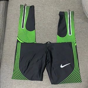 Nike black & neon lime green leggings WORN ONCE